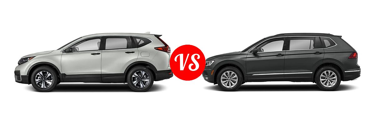 2021 Honda CR-V SUV LX vs. 2021 Volkswagen Tiguan SUV SE - Side Comparison