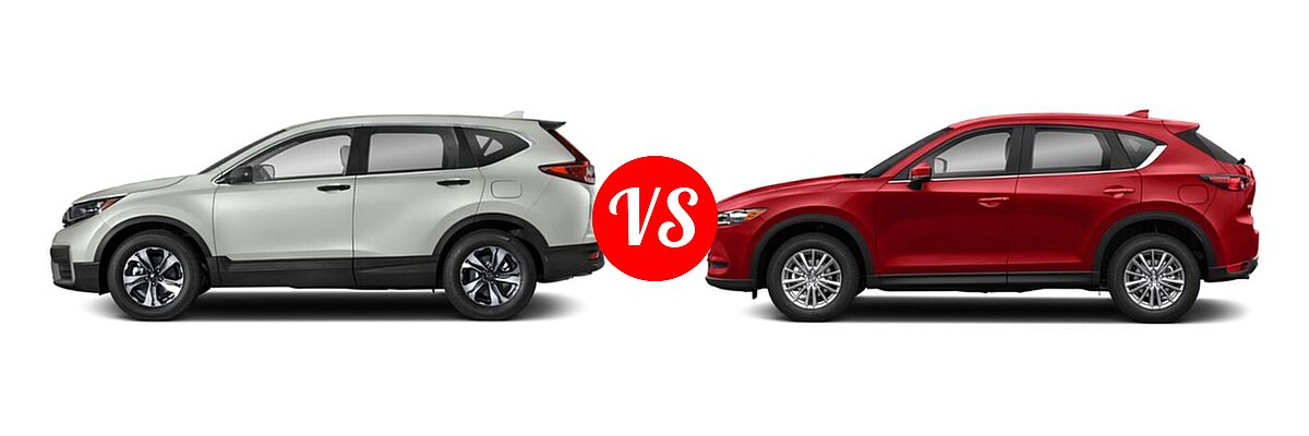 2021 Honda CR-V SUV LX vs. 2021 Mazda CX-5 SUV Sport - Side Comparison