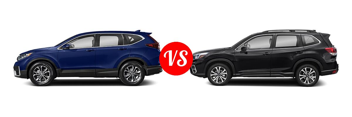 2021 Honda CR-V SUV EX vs. 2021 Subaru Forester SUV Limited - Side Comparison