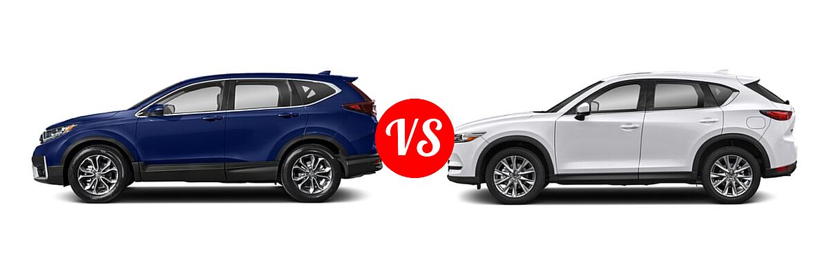 2021 Honda CR-V SUV EX vs. 2021 Mazda CX-5 SUV Grand Touring Reserve - Side Comparison