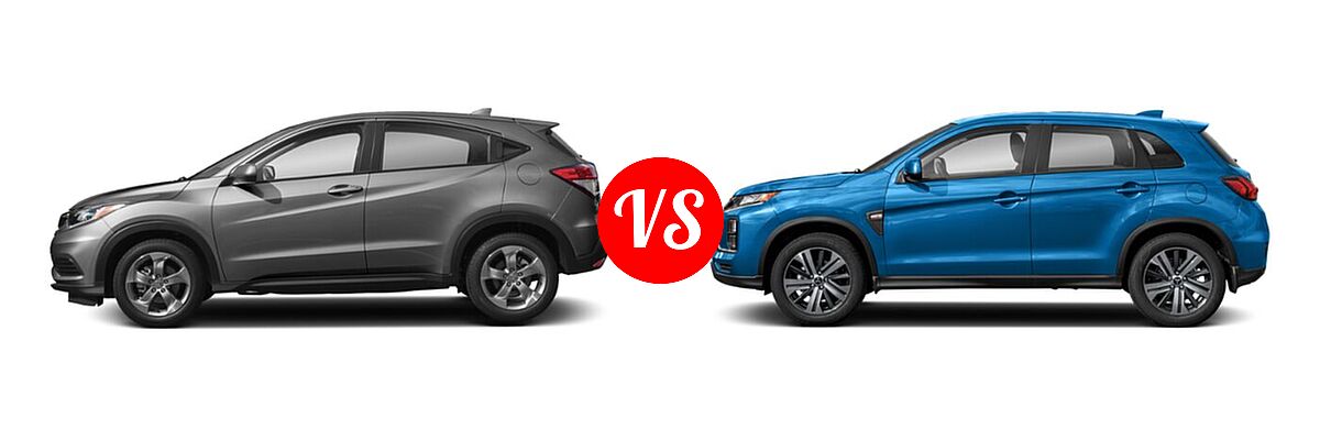 2021 Honda HR-V SUV LX vs. 2021 Mitsubishi Outlander Sport SUV ES / LE - Side Comparison