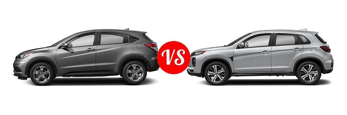 2021 Honda HR-V SUV LX vs. 2021 Mitsubishi Outlander Sport SUV GT / SE - Side Comparison