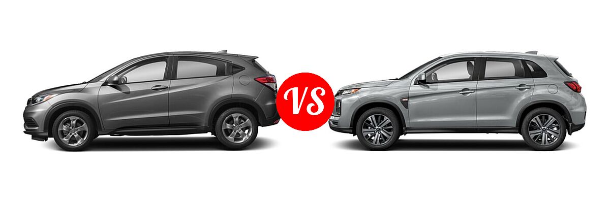 2021 Honda HR-V SUV LX vs. 2021 Mitsubishi Outlander Sport SUV S - Side Comparison