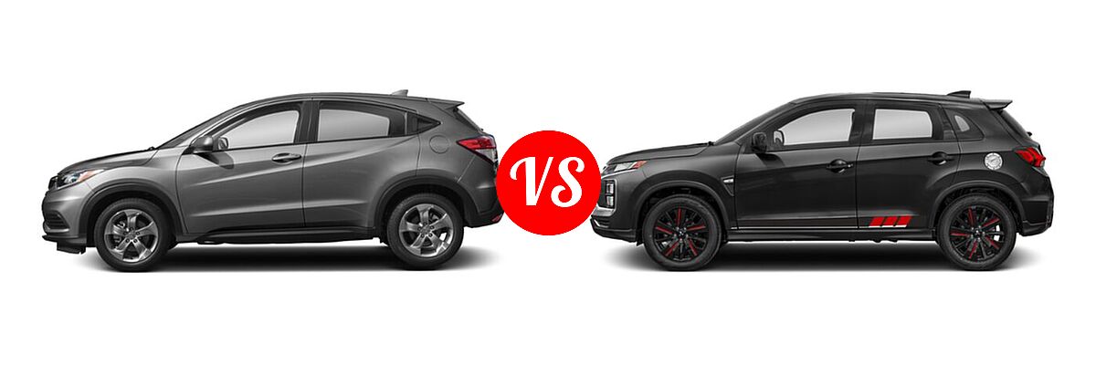 2021 Honda HR-V SUV LX vs. 2021 Mitsubishi Outlander Sport SUV BE - Side Comparison