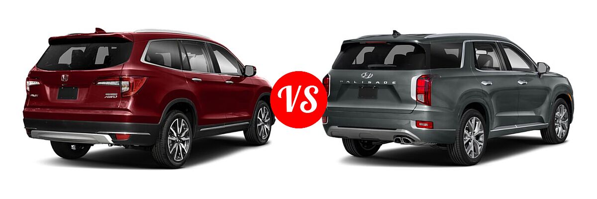 2021 Honda Pilot SUV Touring 7-Passenger vs. 2021 Hyundai Palisade SUV Limited - Rear Right Comparison