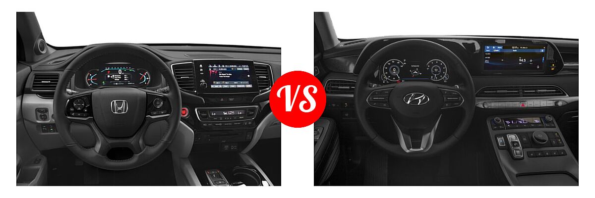 2021 Honda Pilot SUV Touring 8-Passenger vs. 2021 Hyundai Palisade SUV Limited - Dashboard Comparison