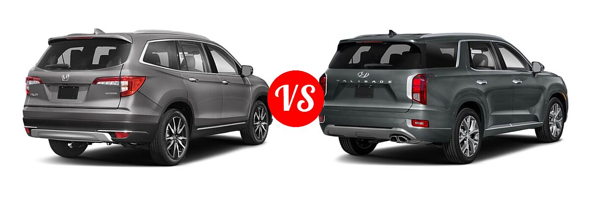 2021 Honda Pilot SUV Touring 8-Passenger vs. 2021 Hyundai Palisade SUV Limited - Rear Right Comparison