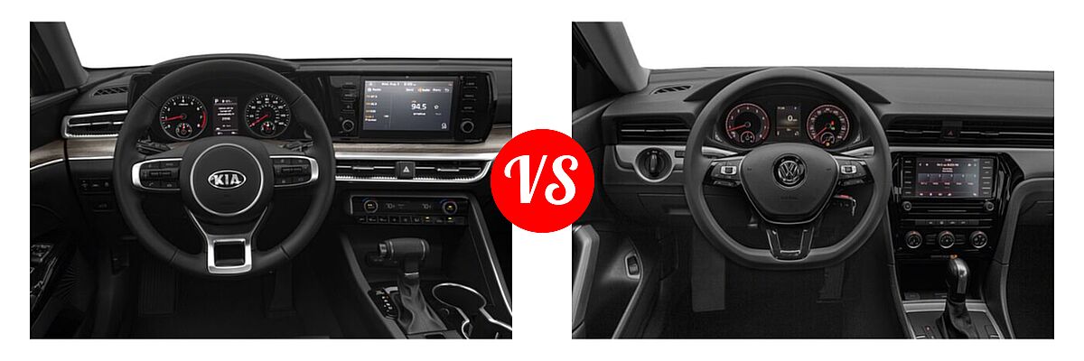 2021 Kia K5 Sedan EX vs. 2021 Volkswagen Passat Sedan 2.0T R-Line - Dashboard Comparison