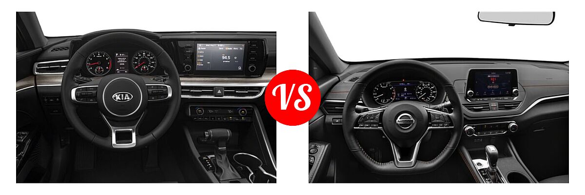 2021 Kia K5 Sedan EX vs. 2021 Nissan Altima Sedan 2.0 SR / 2.5 SR - Dashboard Comparison