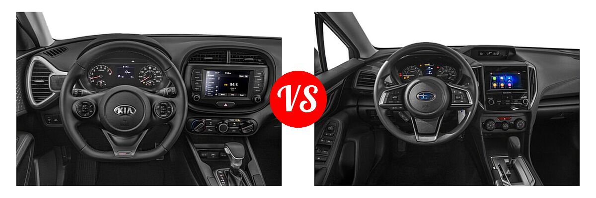 2021 Kia Soul Hatchback GT-Line vs. 2021 Subaru Impreza Hatchback 5-door CVT / 5-door Manual / Premium - Dashboard Comparison