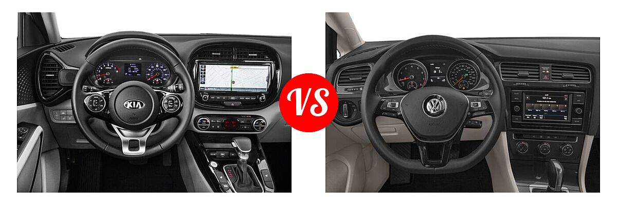2021 Kia Soul Hatchback EX vs. 2021 Volkswagen Golf Hatchback TSI - Dashboard Comparison