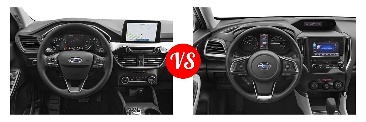 2021 Ford Escape SUV S / SE vs. 2021 Subaru Forester SUV CVT / Premium - Dashboard Comparison