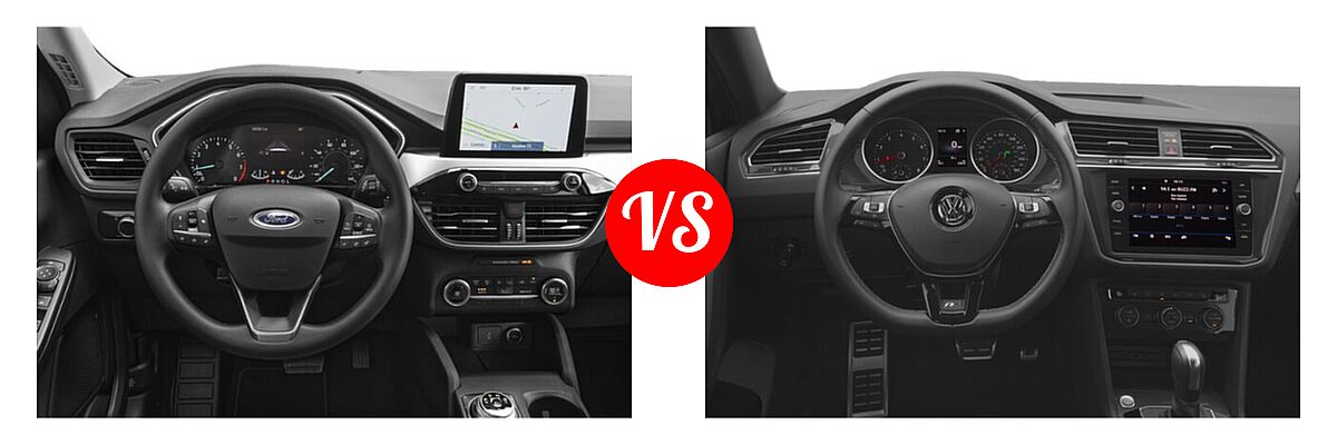 2021 Ford Escape SUV S / SE vs. 2021 Volkswagen Tiguan SUV SE R-Line Black - Dashboard Comparison