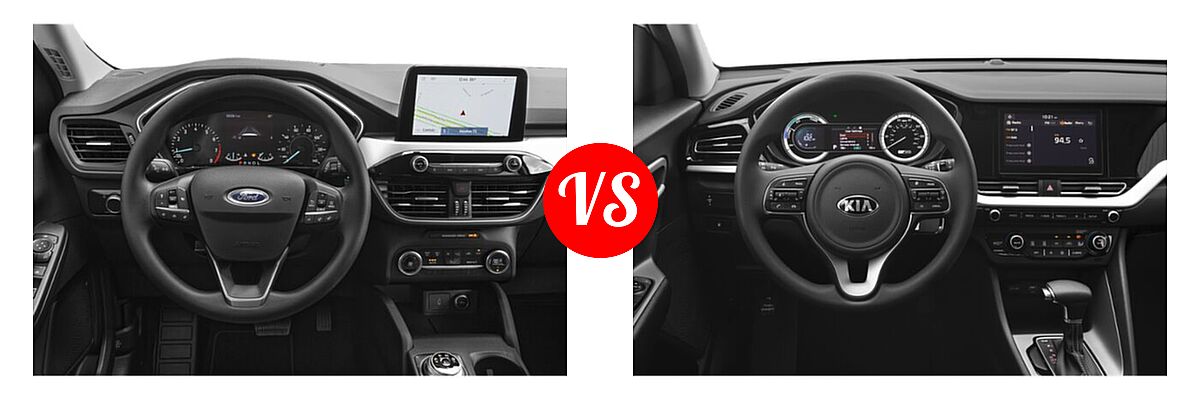 2021 Ford Escape SUV S / SE vs. 2021 Kia Niro SUV EX Premium / LX / LXS / Touring / Touring SE - Dashboard Comparison
