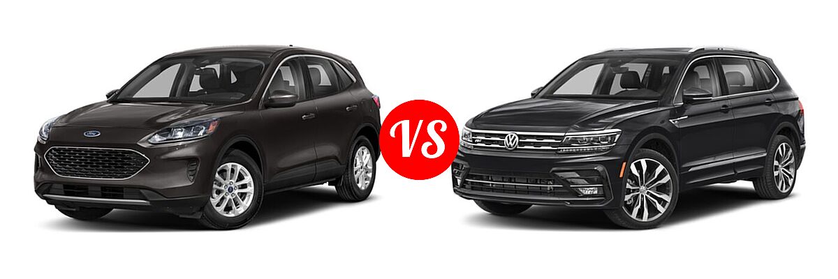 2021 Ford Escape SUV S / SE vs. 2021 Volkswagen Tiguan SUV SEL Premium R-Line - Front Left Comparison