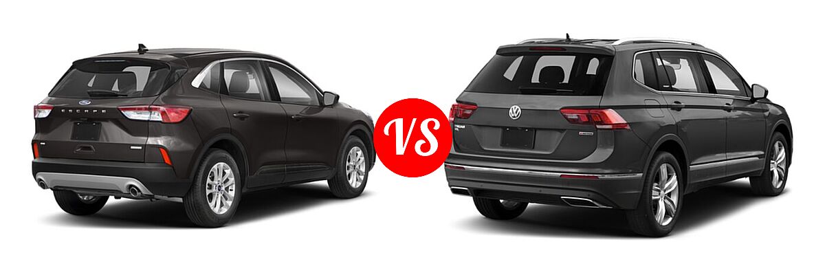 2021 Ford Escape SUV S / SE vs. 2021 Volkswagen Tiguan SUV SEL - Rear Right Comparison