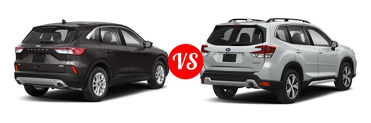 2021 Ford Escape SUV S / SE vs. 2021 Subaru Forester SUV Touring - Rear Right Comparison