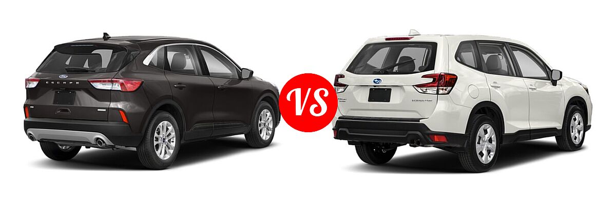 2021 Ford Escape SUV S / SE vs. 2021 Subaru Forester SUV CVT / Premium - Rear Right Comparison