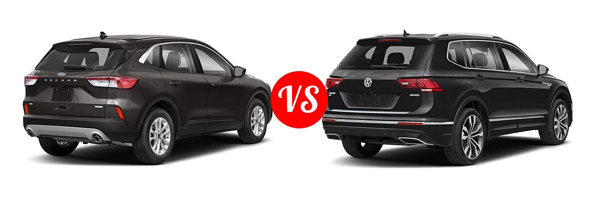 2021 Ford Escape SUV S / SE vs. 2021 Volkswagen Tiguan SUV SEL Premium R-Line - Rear Right Comparison