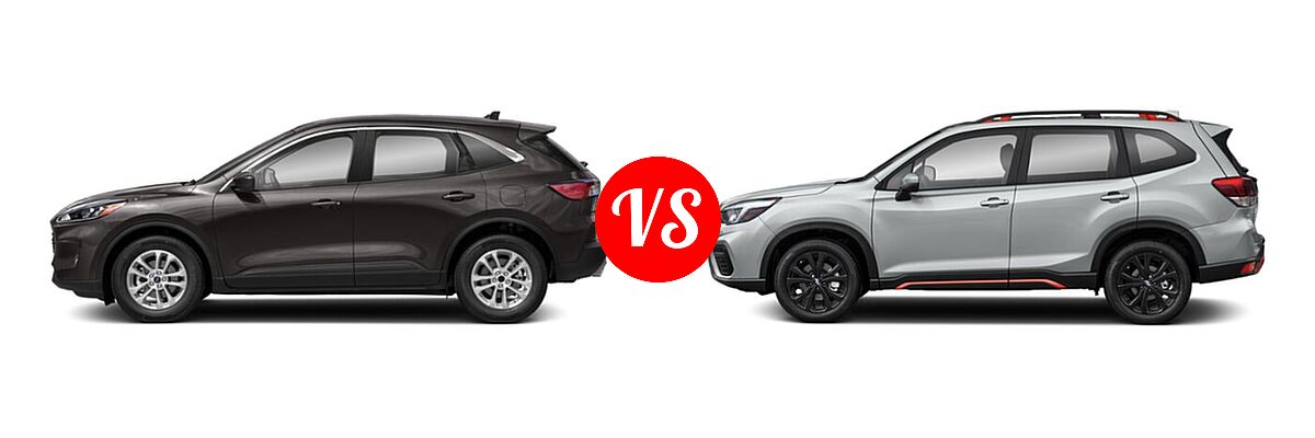 2021 Ford Escape SUV S / SE vs. 2021 Subaru Forester SUV Sport - Side Comparison