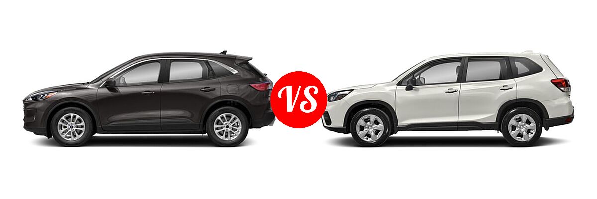 2021 Ford Escape SUV S / SE vs. 2021 Subaru Forester SUV CVT / Premium - Side Comparison