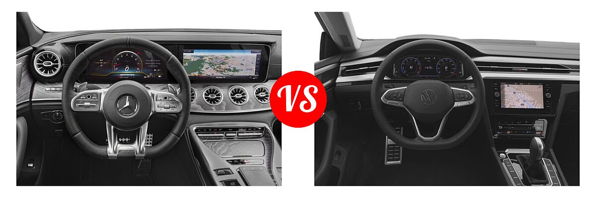 2021 Mercedes-Benz AMG GT Hatchback AMG GT 63 / AMG GT 63 S vs. 2021 Volkswagen Arteon Hatchback SE - Dashboard Comparison