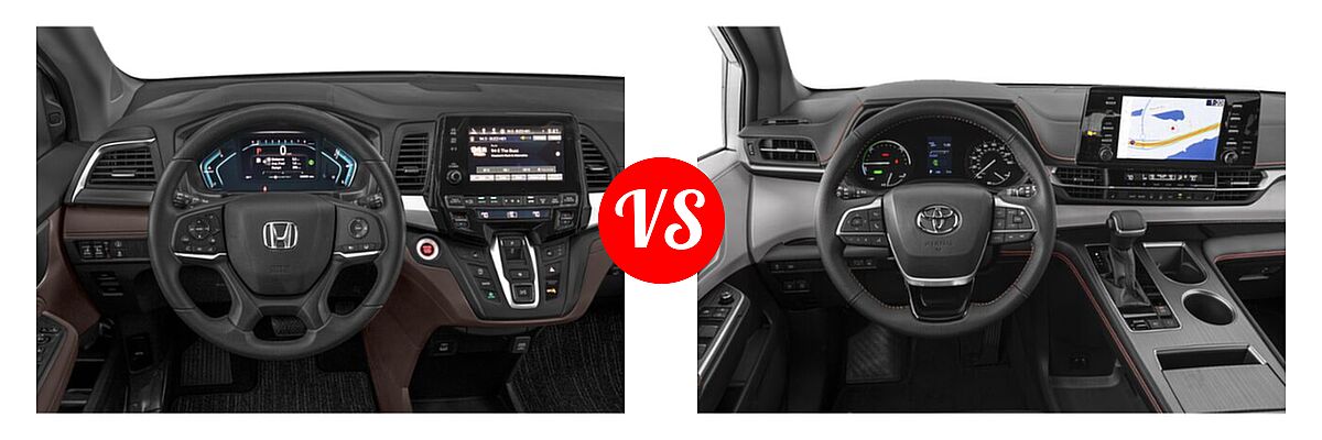 2021 Honda Odyssey Minivan EX vs. 2021 Toyota Sienna Minivan Hybrid XSE - Dashboard Comparison