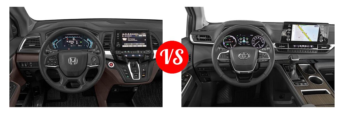 2021 Honda Odyssey Minivan EX vs. 2021 Toyota Sienna Minivan Hybrid Limited - Dashboard Comparison