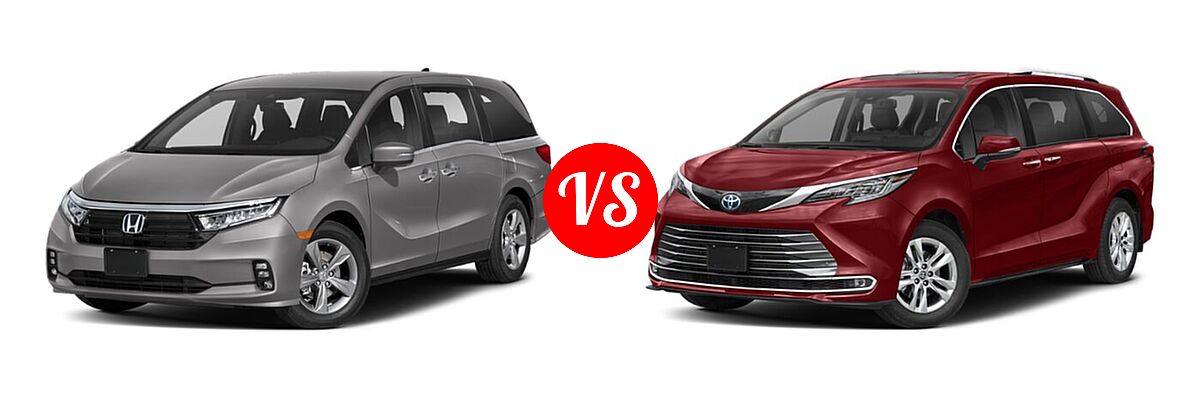 2021 Honda Odyssey Minivan EX vs. 2021 Toyota Sienna Minivan Hybrid Limited - Front Left Comparison
