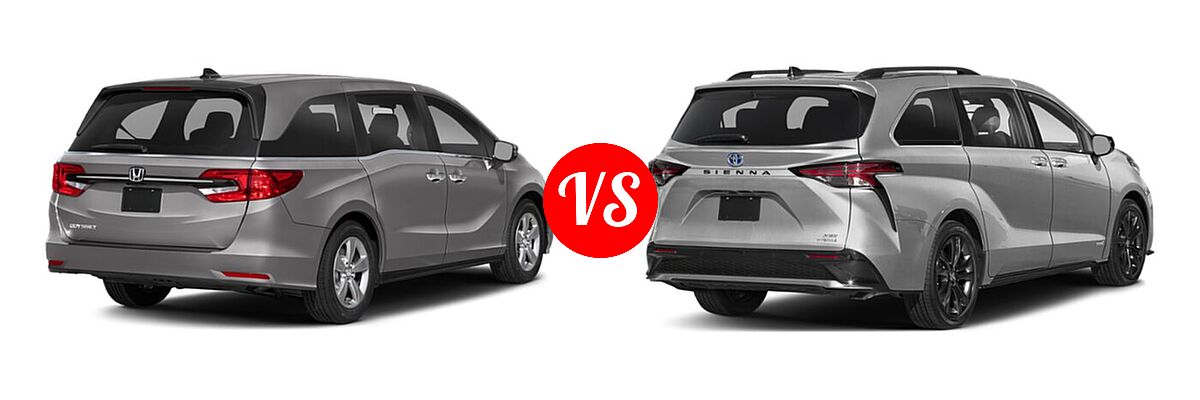 2021 Honda Odyssey Minivan EX vs. 2021 Toyota Sienna Minivan Hybrid XSE - Rear Right Comparison