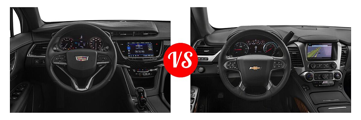 2020 Cadillac XT6 SUV AWD Premium Luxury / FWD Premium Luxury vs. 2020 Chevrolet Tahoe SUV Premier - Dashboard Comparison