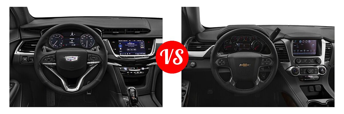2020 Cadillac XT6 SUV AWD Sport vs. 2020 Chevrolet Tahoe SUV LS / LT - Dashboard Comparison