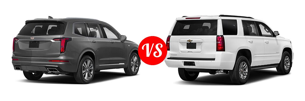 2020 Cadillac XT6 SUV AWD Premium Luxury / FWD Premium Luxury vs. 2020 Chevrolet Tahoe SUV LS / LT - Rear Right Comparison