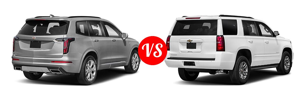 2020 Cadillac XT6 SUV AWD Sport vs. 2020 Chevrolet Tahoe SUV LS / LT - Rear Right Comparison