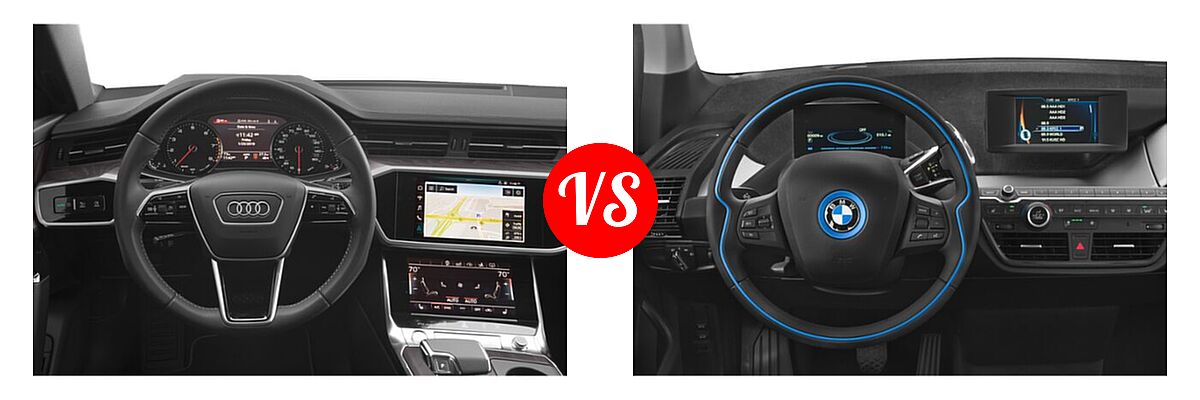 2021 Audi A7 Hatchback Premium / Premium Plus / Prestige vs. 2021 BMW i3 Hatchback PHEV 120 Ah / 120 Ah w/Range Extender / s - Dashboard Comparison