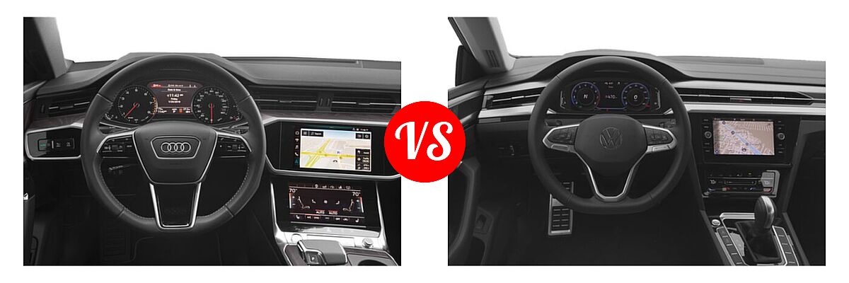 2021 Audi A7 Hatchback Premium / Premium Plus / Prestige vs. 2021 Volkswagen Arteon Hatchback SE - Dashboard Comparison