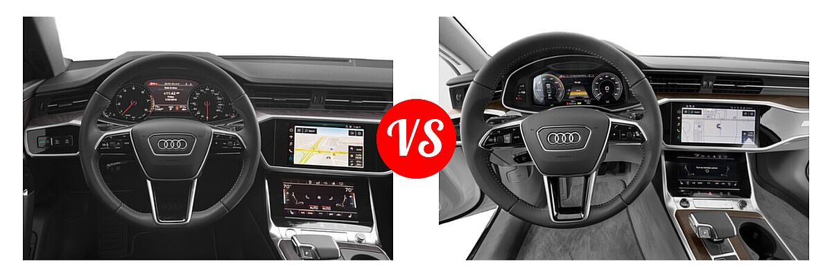 2021 Audi A7 Hatchback Premium / Premium Plus / Prestige vs. 2021 Audi A7 e Hatchback PHEV Premium Plus / Prestige - Dashboard Comparison