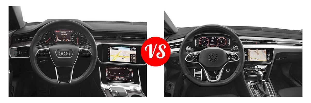 2021 Audi A7 Hatchback Premium / Premium Plus / Prestige vs. 2021 Volkswagen Arteon Hatchback SEL Premium R-Line / SEL R-Line - Dashboard Comparison