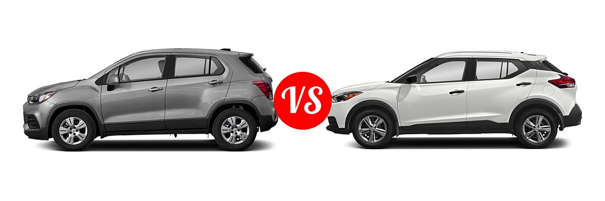 2020 Chevrolet Trax SUV LS vs. 2020 Nissan Kicks SUV S / SV - Side Comparison