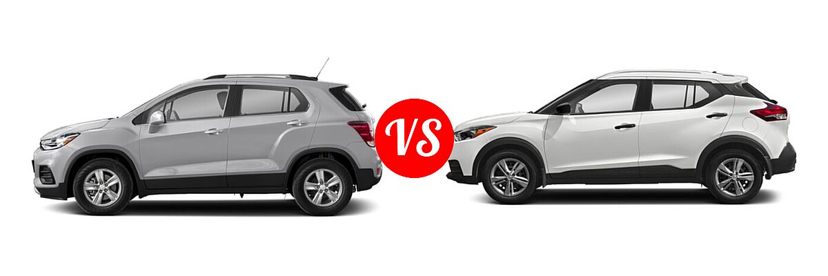 2020 Chevrolet Trax SUV LT vs. 2020 Nissan Kicks SUV S / SV - Side Comparison