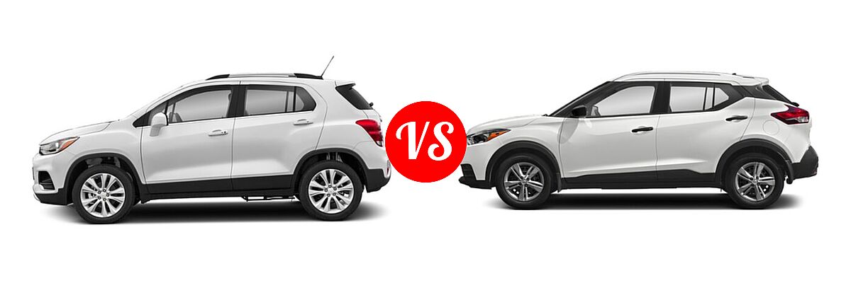 2020 Chevrolet Trax SUV Premier vs. 2020 Nissan Kicks SUV S / SV - Side Comparison
