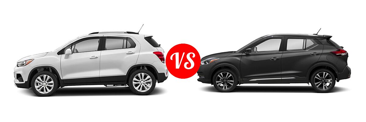 2020 Chevrolet Trax SUV Premier vs. 2020 Nissan Kicks SUV SR - Side Comparison
