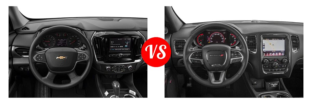 2020 Chevrolet Traverse SUV L / LS vs. 2020 Dodge Durango SUV R/T - Dashboard Comparison