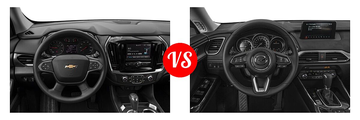 2020 Chevrolet Traverse SUV L / LS vs. 2020 Mazda CX-9 SUV Signature - Dashboard Comparison
