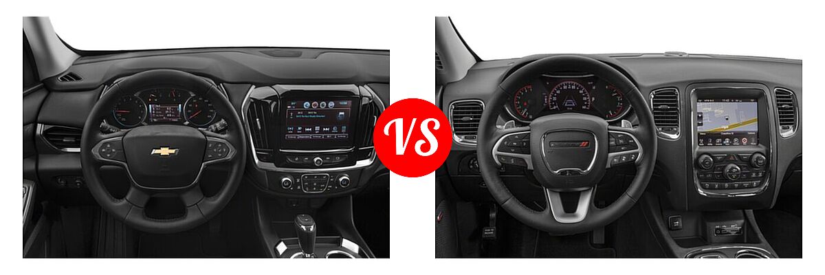 2020 Chevrolet Traverse SUV LT Cloth / LT Leather / RS vs. 2020 Dodge Durango SUV GT / GT Plus / SXT / SXT Plus - Dashboard Comparison