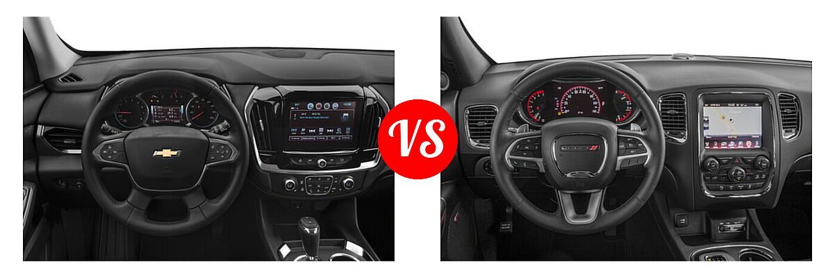 2020 Chevrolet Traverse SUV LT Cloth / LT Leather / RS vs. 2020 Dodge Durango SUV R/T - Dashboard Comparison