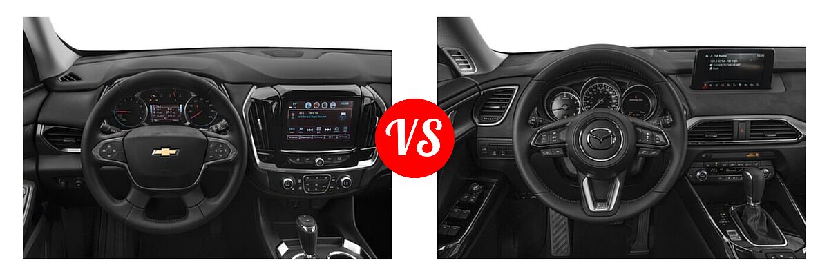 2020 Chevrolet Traverse SUV LT Cloth / LT Leather / RS vs. 2020 Mazda CX-9 SUV Signature - Dashboard Comparison