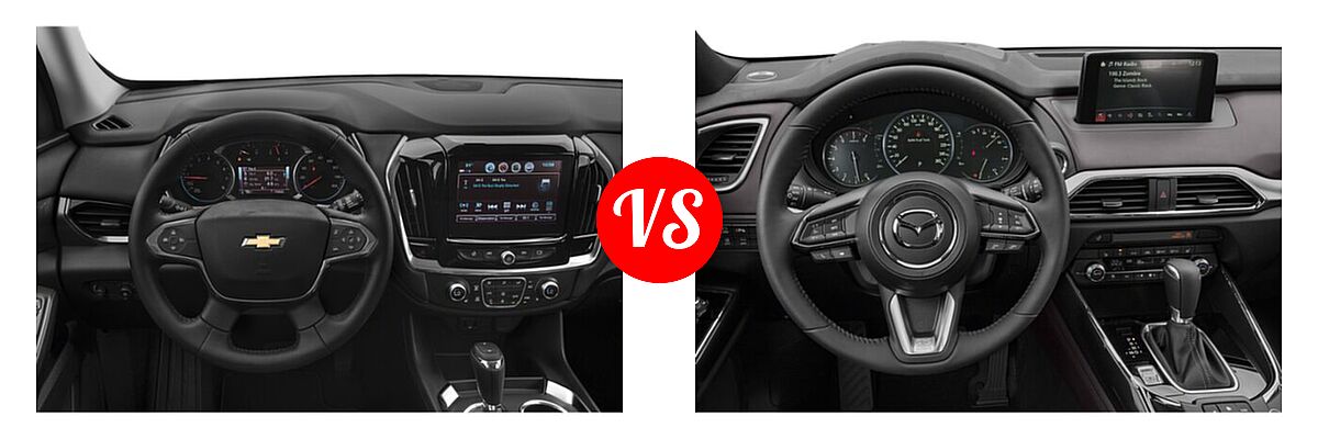 2020 Chevrolet Traverse SUV LT Cloth / LT Leather / RS vs. 2020 Mazda CX-9 SUV Touring - Dashboard Comparison