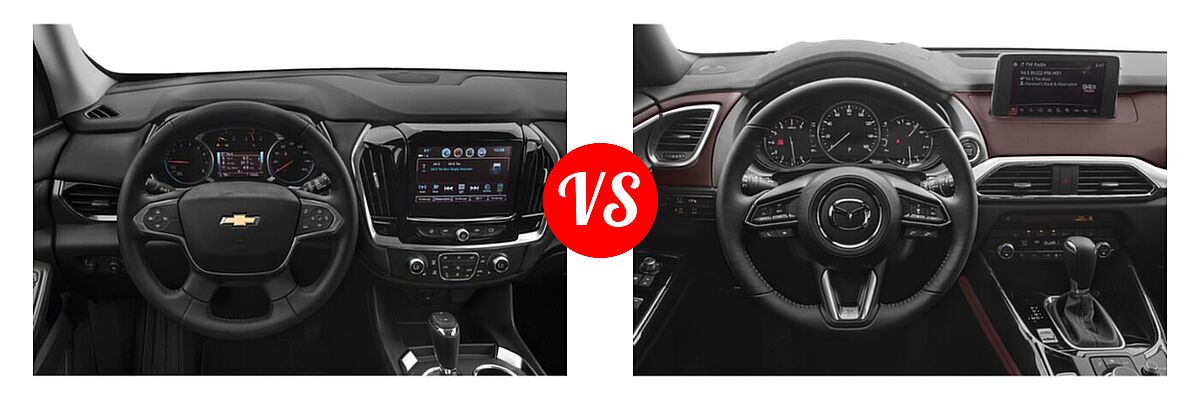 2020 Chevrolet Traverse SUV LT Cloth / LT Leather / RS vs. 2020 Mazda CX-9 SUV Grand Touring - Dashboard Comparison