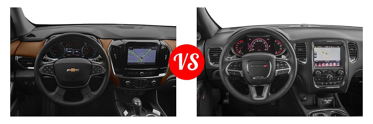 2020 Chevrolet Traverse SUV High Country / Premier vs. 2020 Dodge Durango SUV R/T - Dashboard Comparison